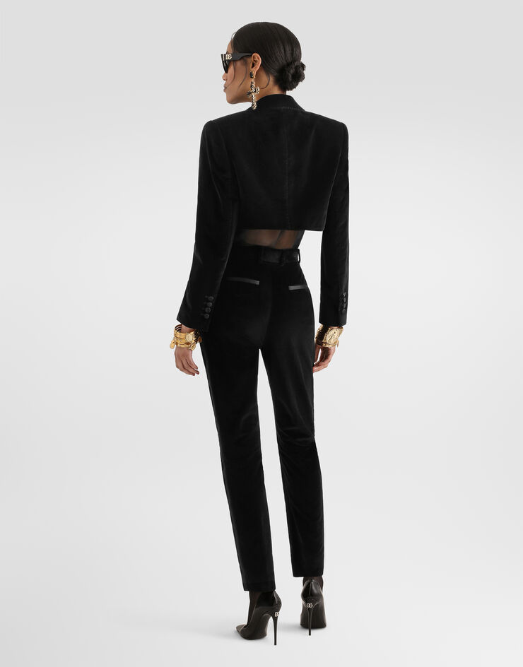 Dolce & Gabbana Velvet Spencer tuxedo jacket Black F2919TFUVG7