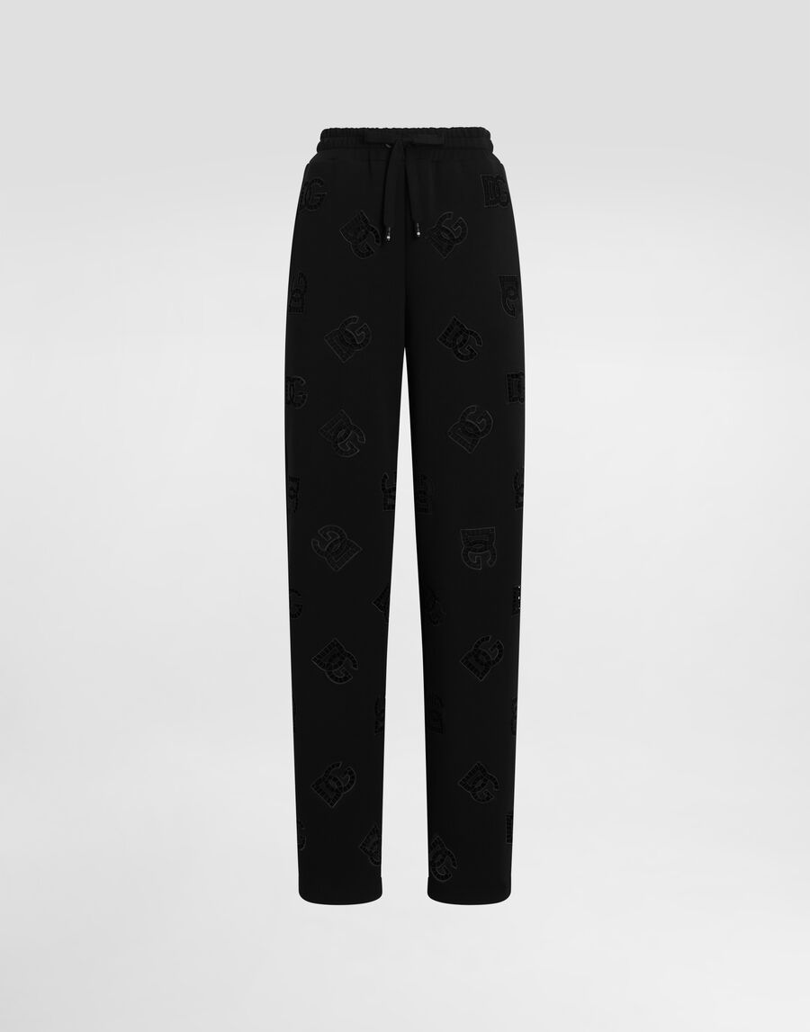Jersey jogging pants with cut-out and DG logo