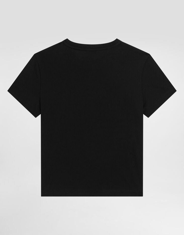 Dolce & Gabbana Camiseta de punto y strass Negro L5JTNKG7N6B