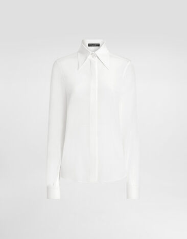 Dolce & Gabbana Crêpe de chine shirt White F5R64TFUAGM