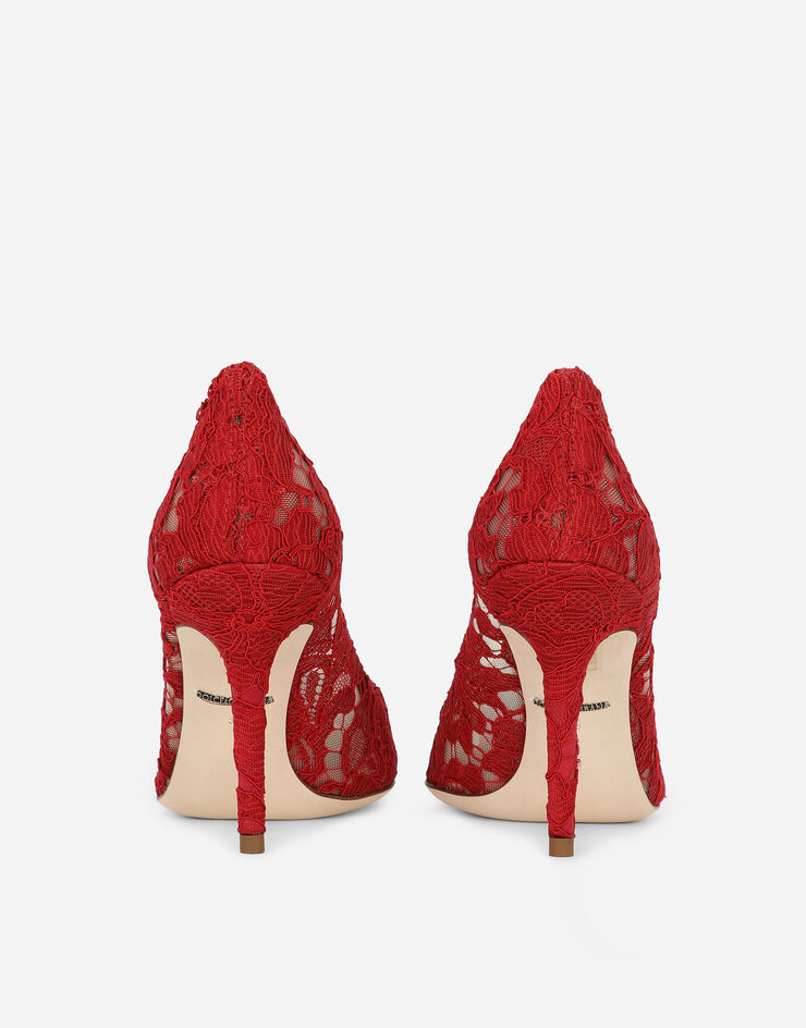 Dolce & Gabbana Zapato de salón rainbow de encaje con broche Rojo CD0101AL198