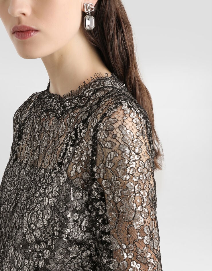 Dolce & Gabbana Lamé lace dress Dolce & Gabbana Lamé lace dress Silver F6TJOTILMCF