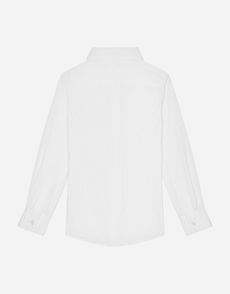 Dolce & Gabbana Camisa de esmoquin en popelina de algodón Blanco L43S76G7I8X