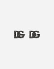 Dolce & Gabbana Rhinestone-detailed DG logo cufflinks Black BJ0820AP599