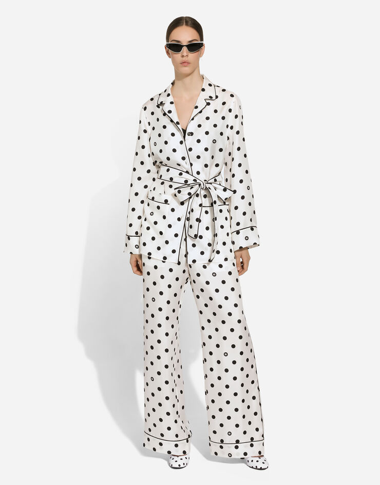 Dolce & Gabbana Silk pajama pants with polka-dot print Print FTAMPTIS1VI