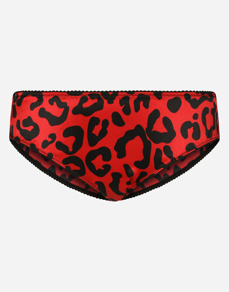 Dolce & Gabbana Braguita de raso con estampado de leopardo Multicolor O2B23TFSA4T