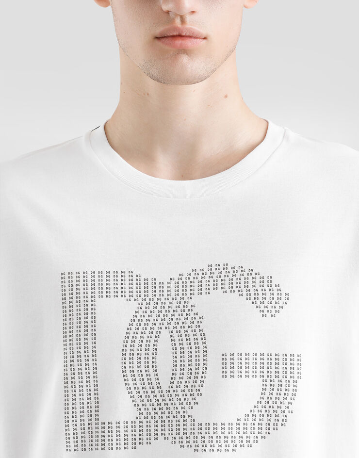 Dolce & Gabbana Camiseta de algodón con logotipo Blanco G8PN9TG7O4O