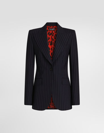 Dolce & Gabbana Turlington single-breasted jacket in pinstripe wool Multicolor F29QGTFRBDR
