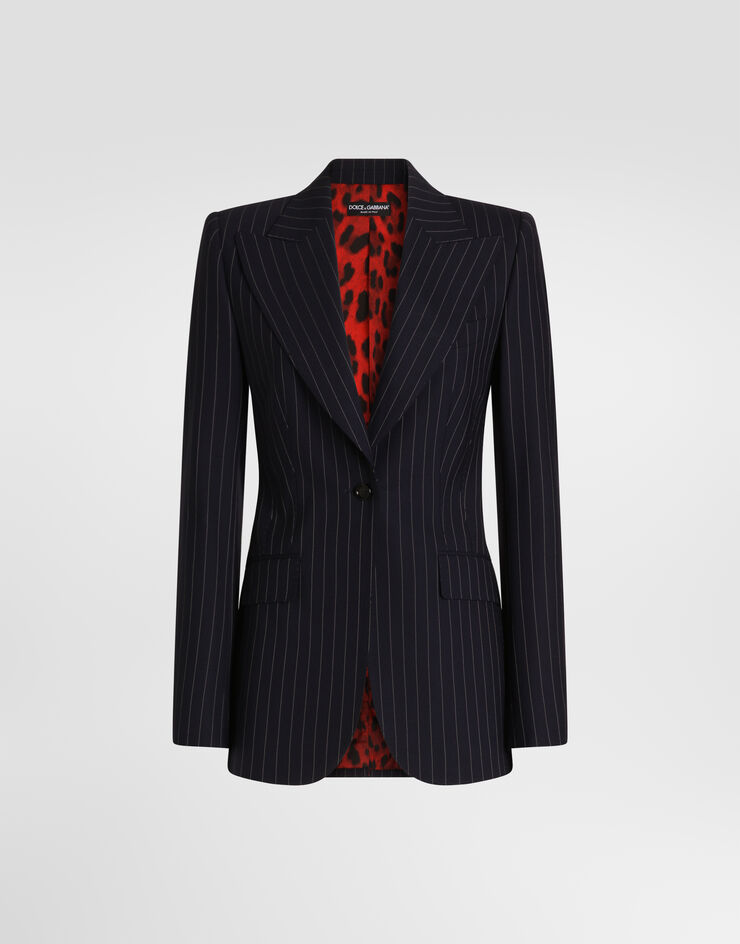 Dolce & Gabbana Turlington single-breasted jacket in pinstripe wool Multicolor F29QGTFRBDR