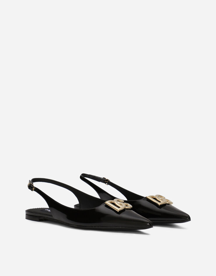 Dolce & Gabbana Zapato destalonado en piel de becerro brillante Negro CG0750A1037