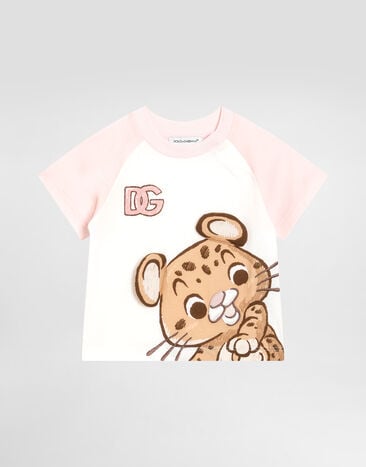 Dolce & Gabbana Jerseyt-shirt with leopard print Multicolor L2JTOSII7IQ