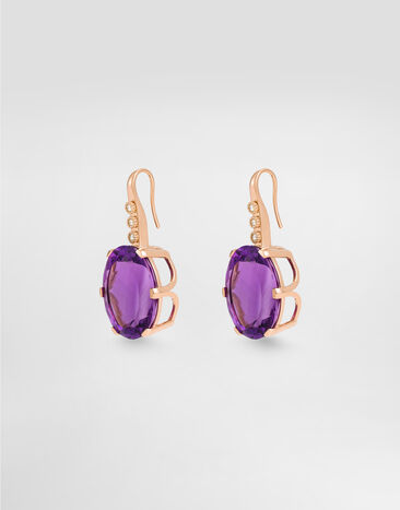 Dolce & Gabbana Anna earrings in 18kt red gold with amethysts and diamonds Red Gold WESB1GWAME1