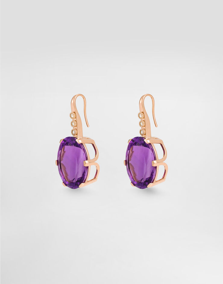 Dolce & Gabbana Anna earrings in 18-carat red gold with amethysts and diamonds Dolce & Gabbana Anna earrings in 18-carat red gold with amethysts and diamonds Red Gold WESB1GWAME1