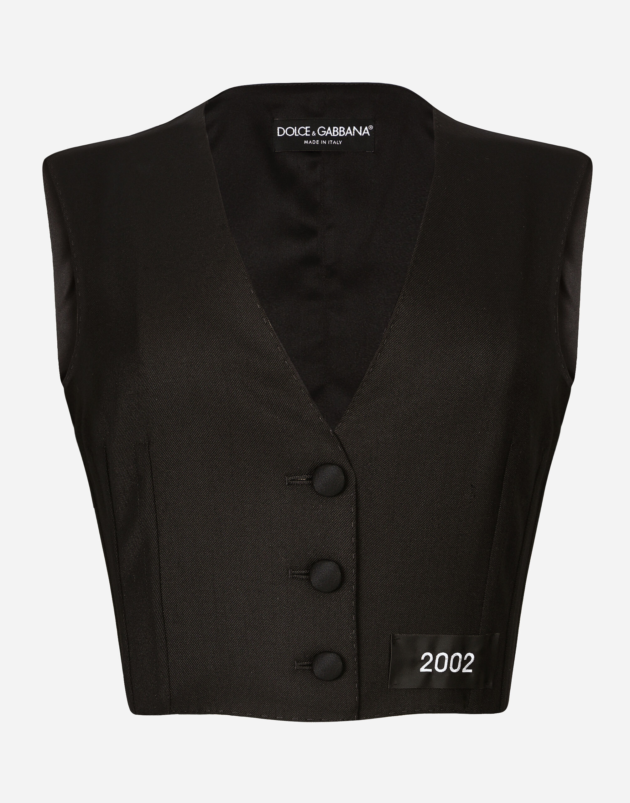 Dolce & Gabbana Cropped woolen gilet Black F26AHTFU23Q