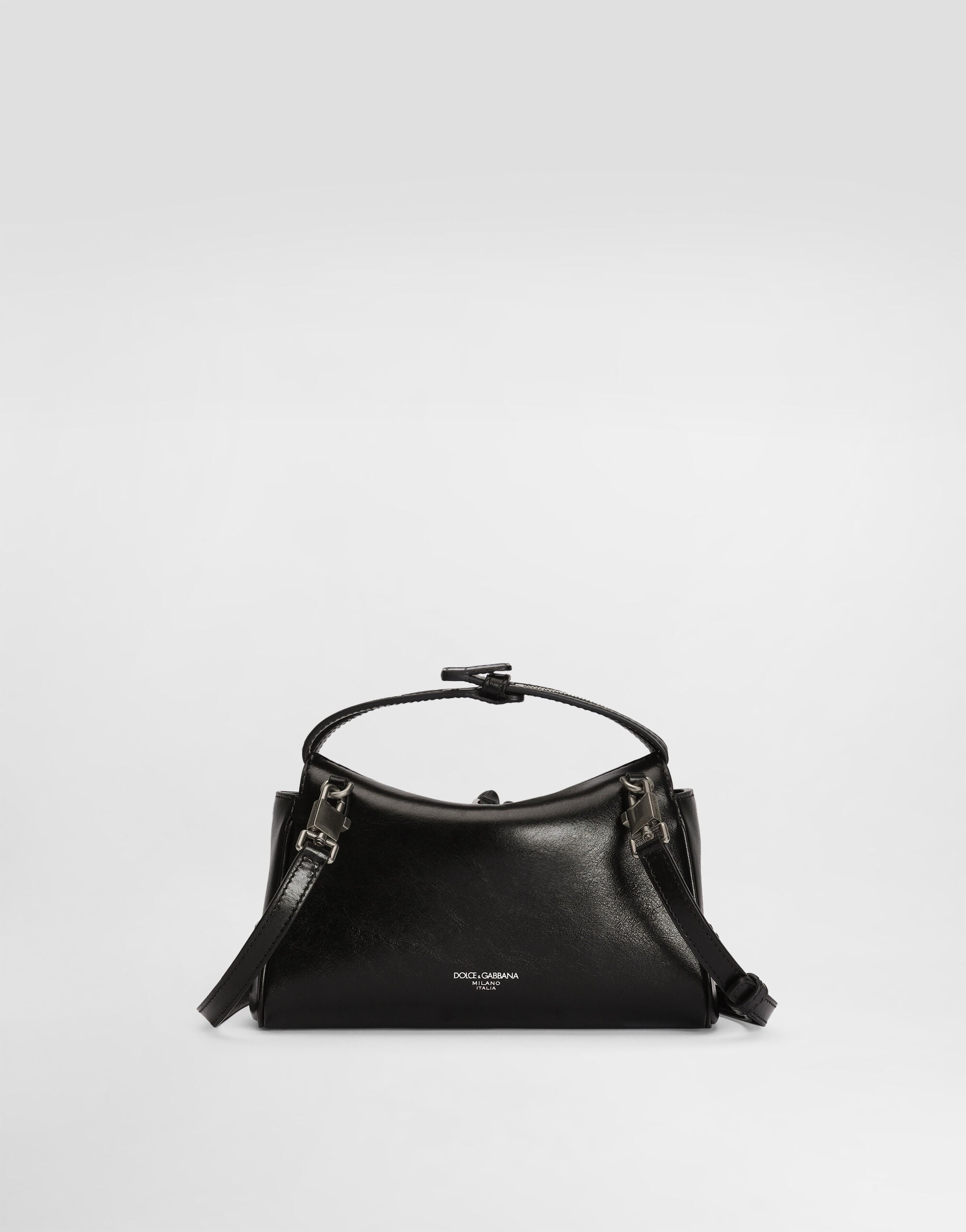 Mini Vittoria calfskin handbag in Black for Women | Dolce&Gabbana® US