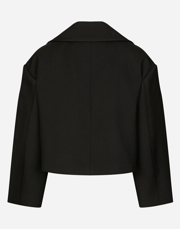 Dolce & Gabbana Short oversize wool gabardine jacket Black F9R82TFU272