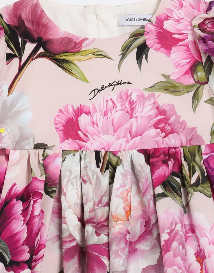 Dolce & Gabbana Peony-print poplin dress Multicolor L23DP2G7QZX