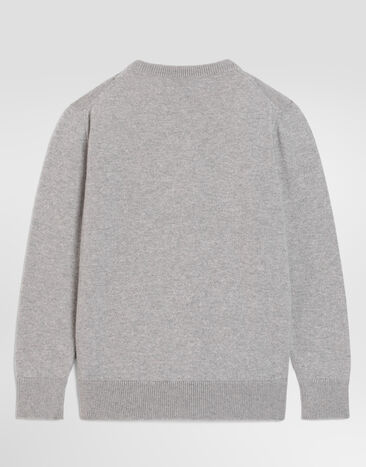 Dolce & Gabbana Пуловер из шерсти с логотипом Grey L4KWE2JGMLD