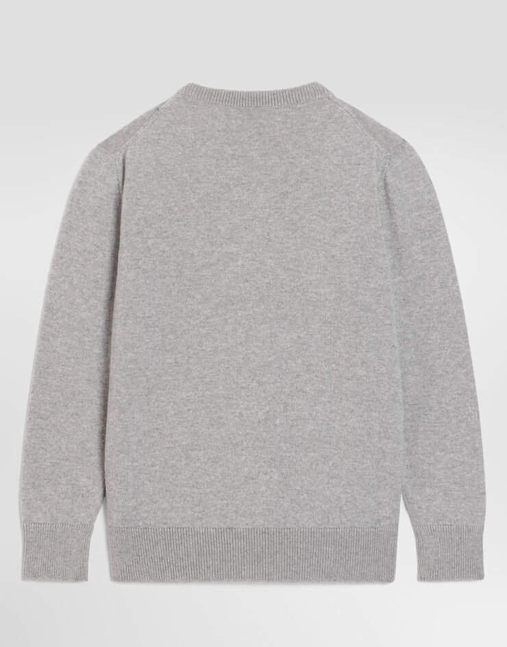Dolce & Gabbana Пуловер из шерсти с логотипом Grey L4KWE2JGMLD
