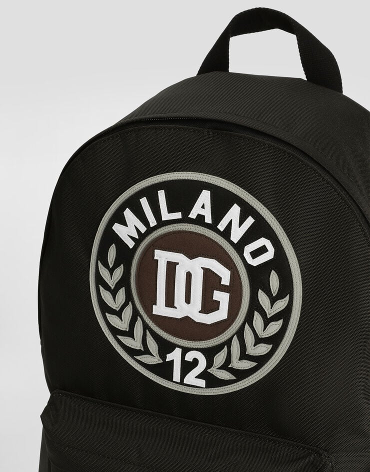 Dolce & Gabbana Nylon backpack with patch Black EM0074A0197