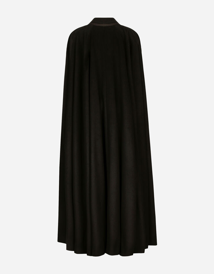 Dolce & Gabbana Single-breasted wool and cashmere cape Black F0W1UTFU3QZ