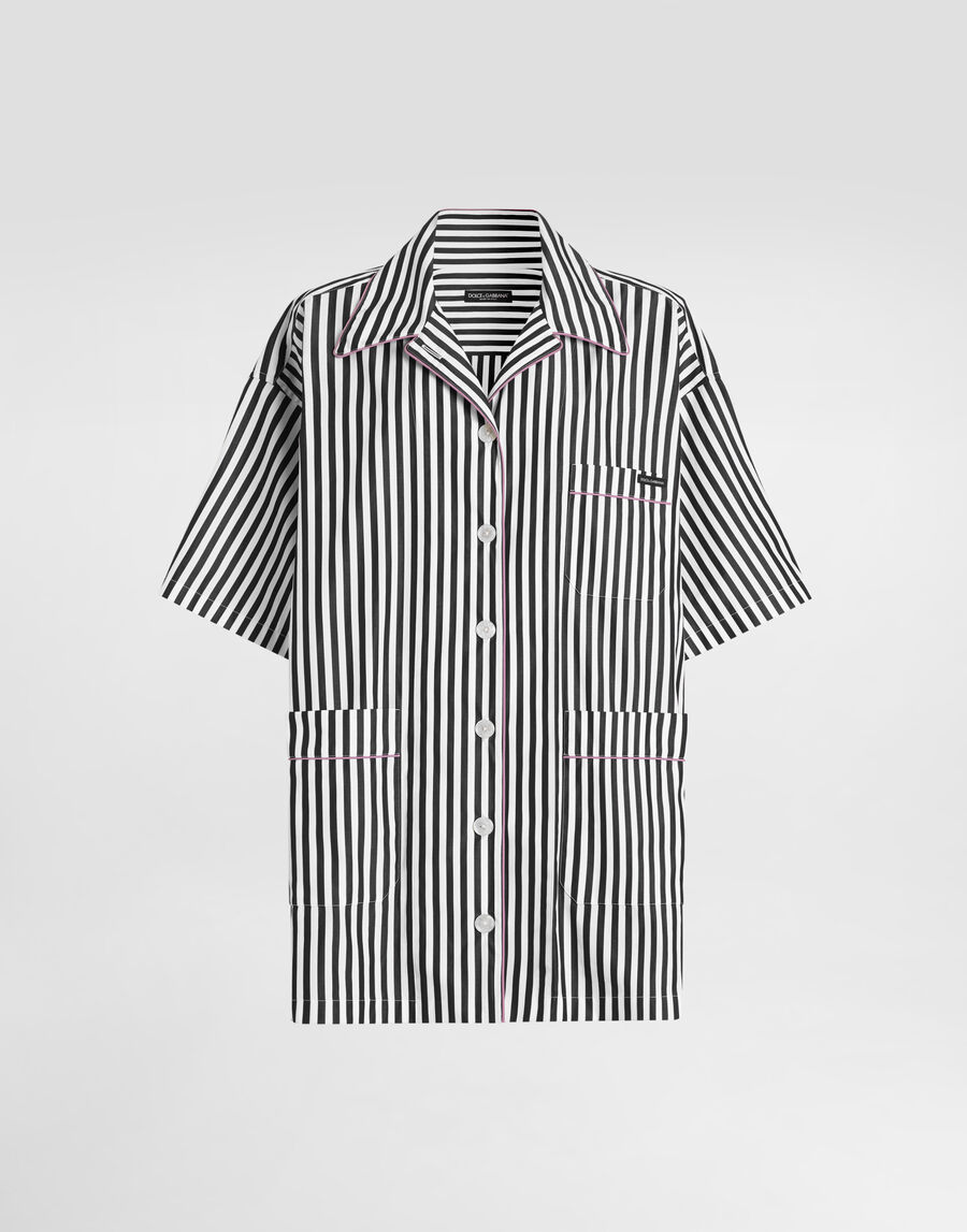 Striped poplin shirt