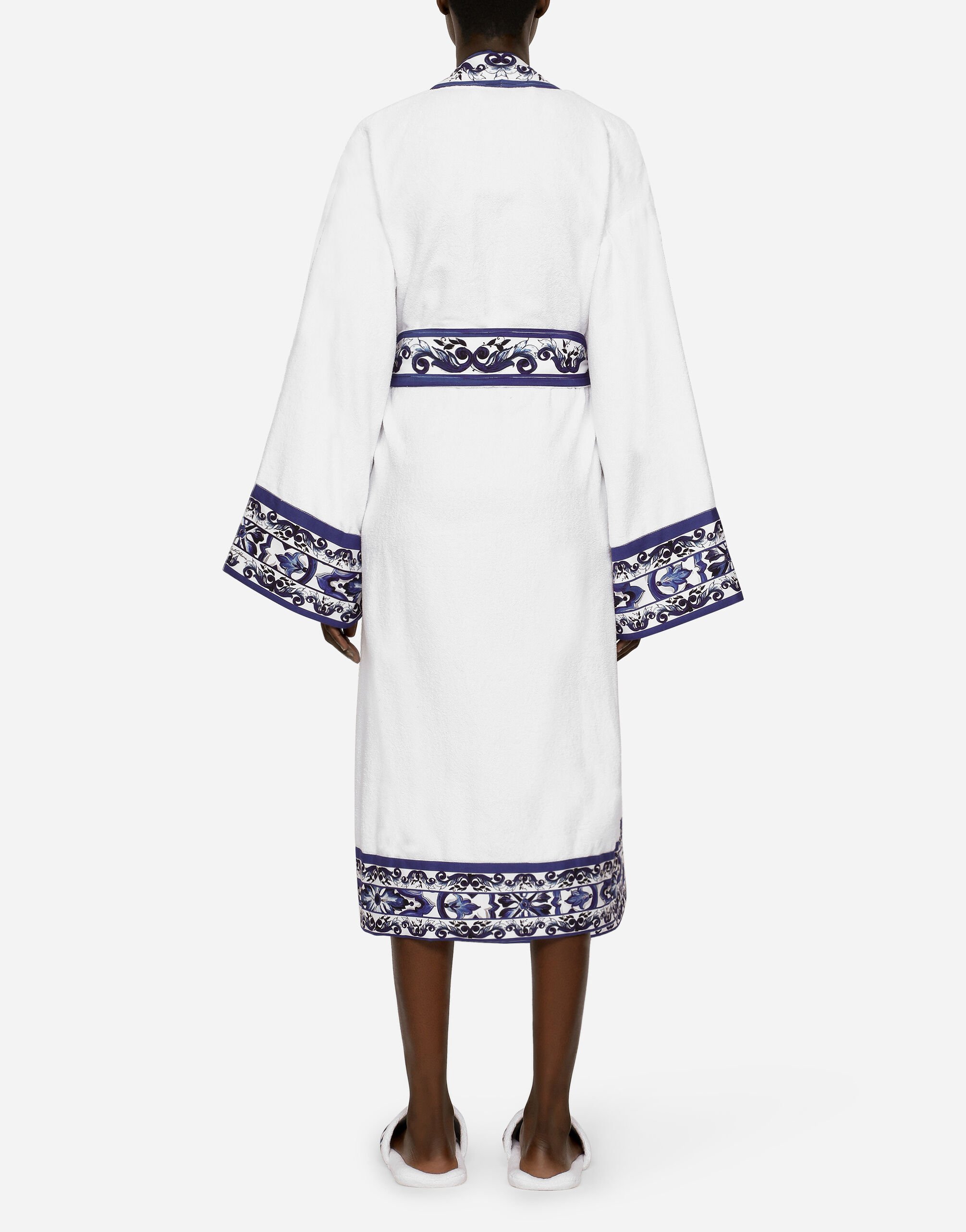 Cotton Terry Bathrobe in Multicolor | Dolce&Gabbana® US