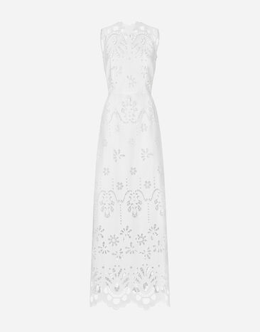 Dolce & Gabbana Long cotton dress with cut-out detailing White F6JIOZGDCJW
