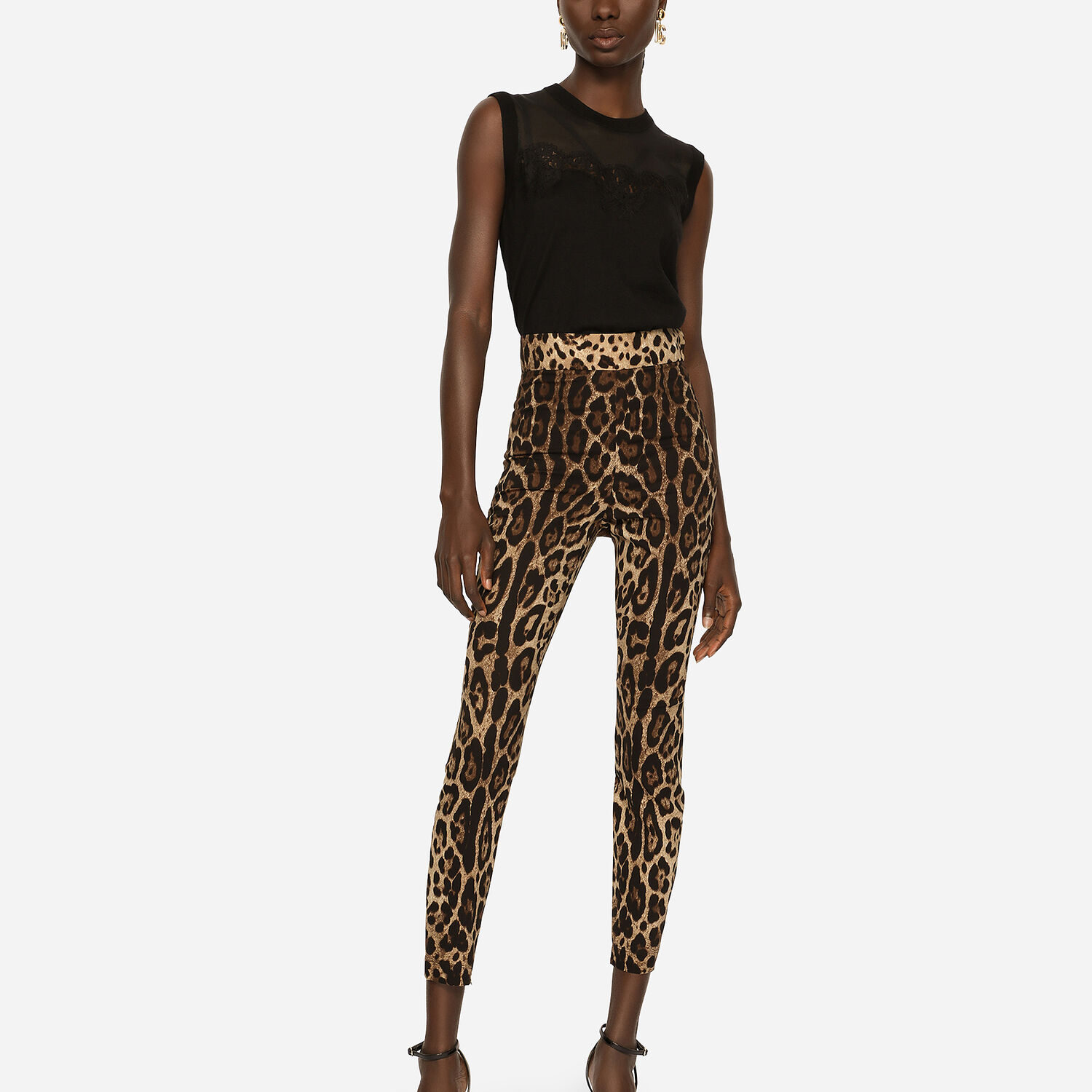 High-rise leopard-print leggings in multicoloured - Dolce Gabbana