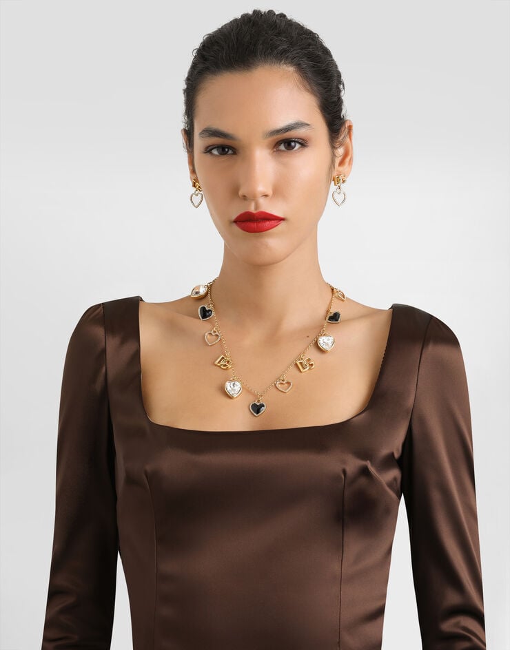 Dolce & Gabbana Dress in stretch satin Brown F6TYGTFURAD