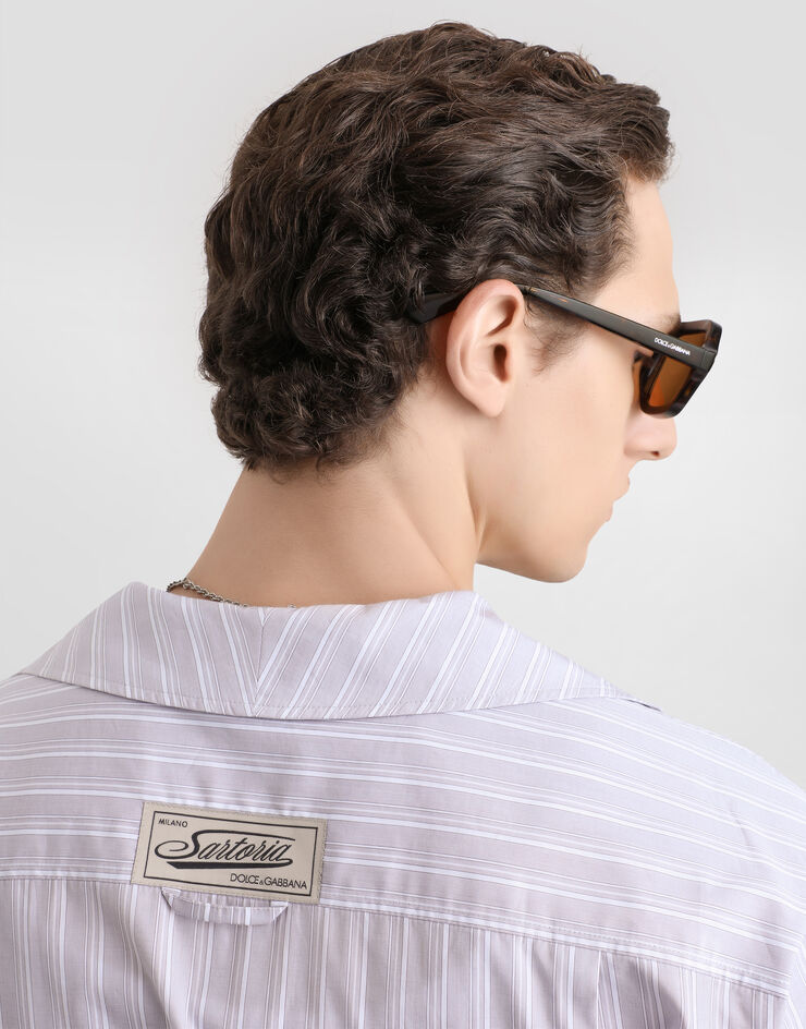 Dolce & Gabbana Рубашка из хлопкового поплина в полоску Multicolor G5NE3TFR50E