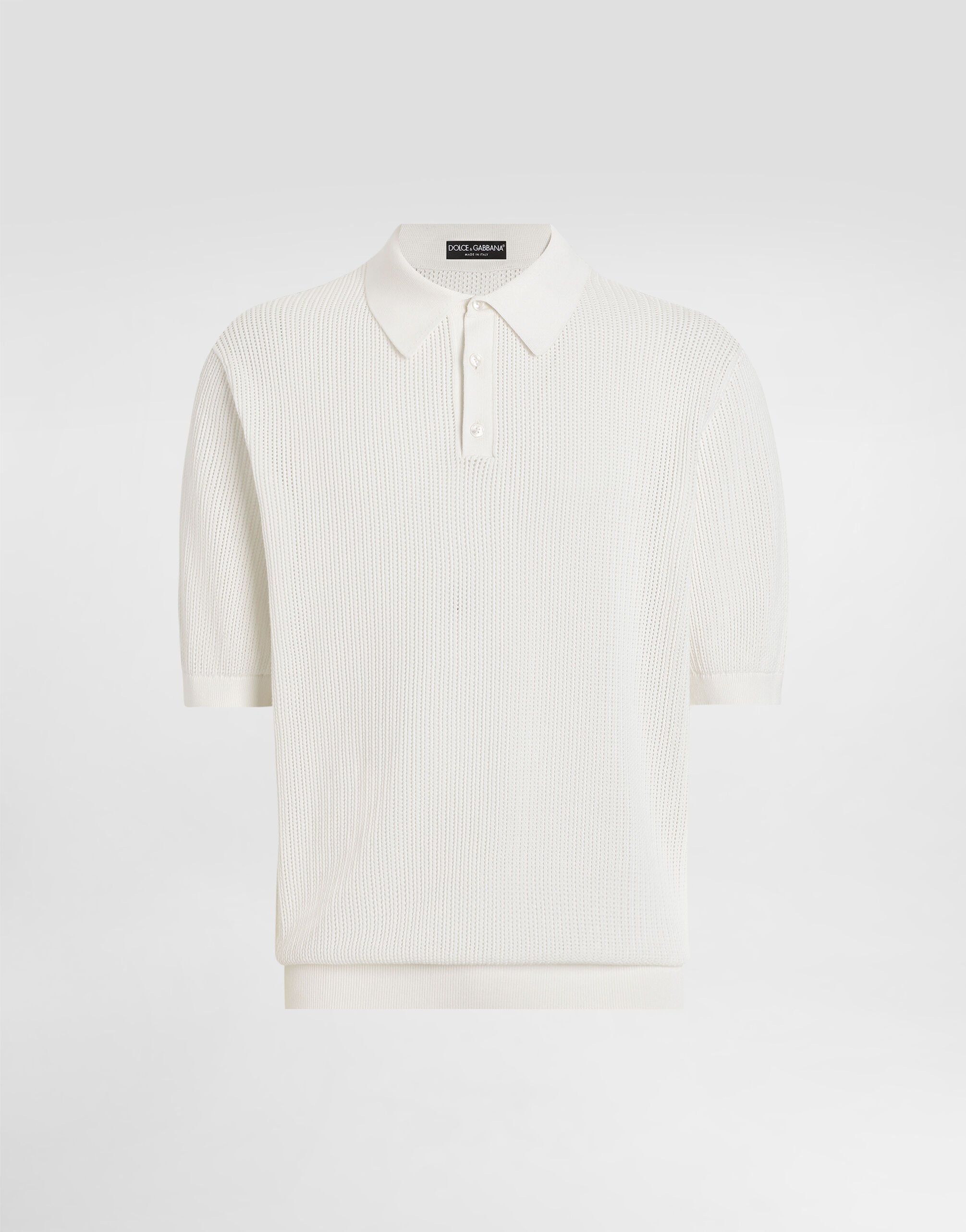 Tシャツ・カットソー Dolce & Gabbana SS25 POLO CON LOGO (G8PL4T G7F2HN0000) Cotton T-shirt with logo embroidery print in White for Men
