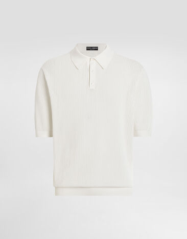 Dolce & Gabbana Short-sleeved cotton polo-shirt White GXZ15TJBCFO