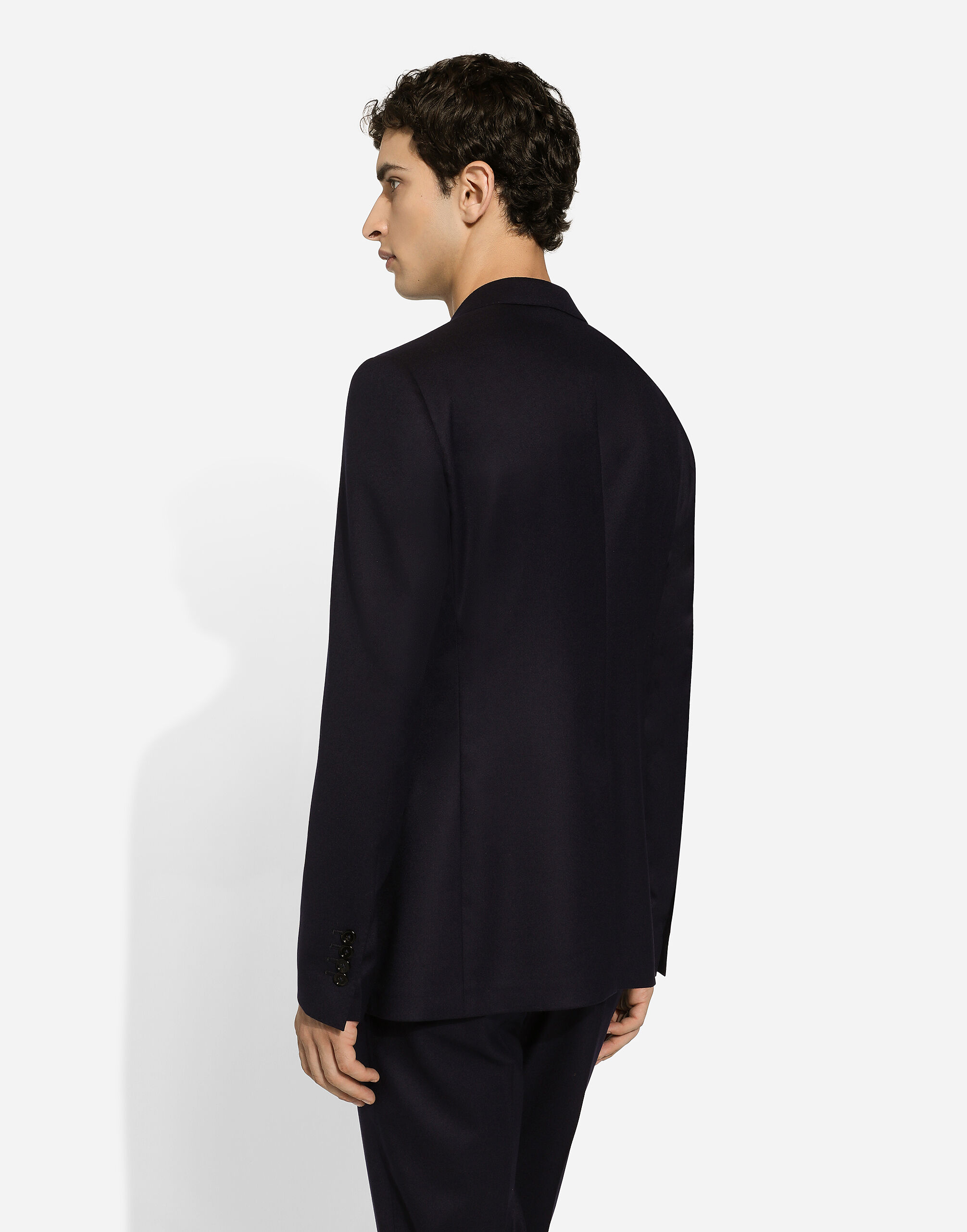 Single-breasted flannel Taormina-fit jacket in Blue for Men