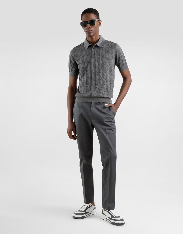 Dolce & Gabbana Pantalone sartoriale in cotone Grigio GP0K3TFUFL3