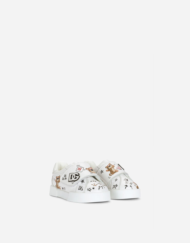 Dolce & Gabbana First steps Portofino Light sneakers with baby leopard print Multicolor DN0143AA341