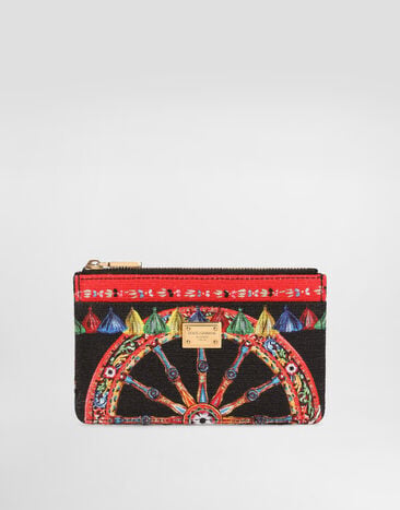 Dolce & Gabbana Carretto-print canvas card holder Multicolor BI1261A0890