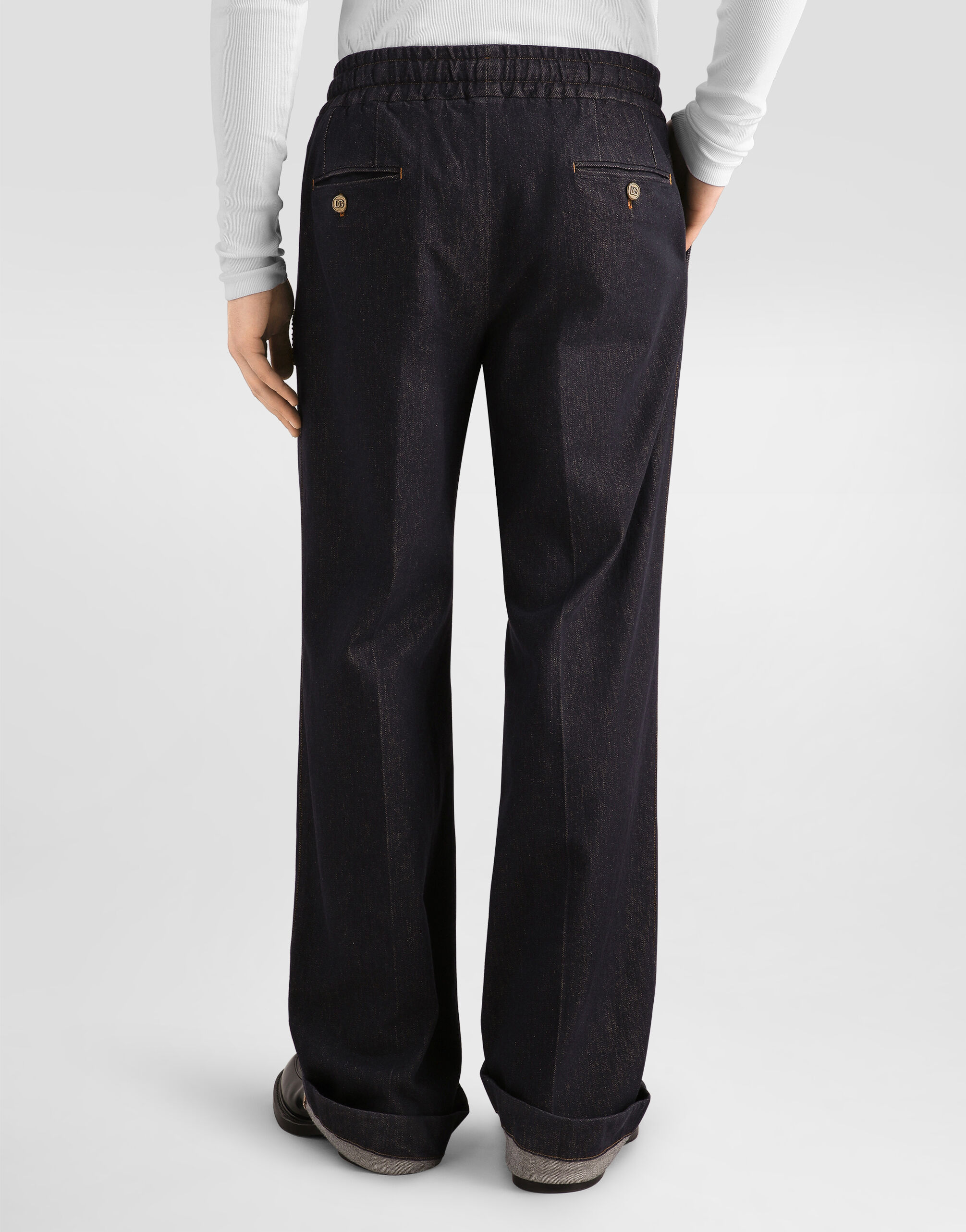 Denim joggers with patch in Multicolor for Men | Dolce&Gabbana® US