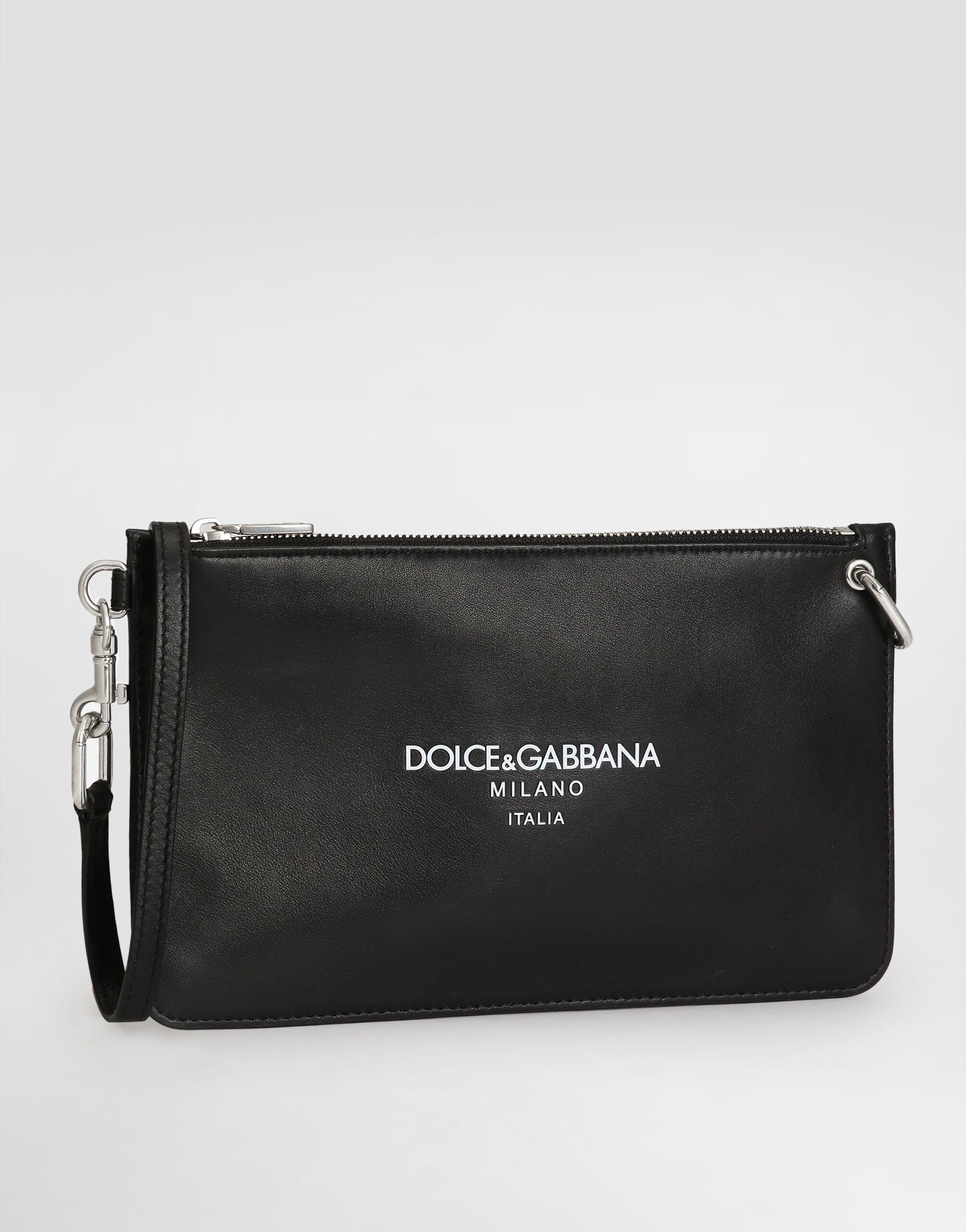 Calfskin toiletry bag in Black for Men | Dolce&Gabbana® US