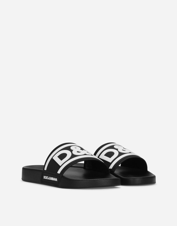 Rubber beachwear sliders with DG logo in Multicolor for | Dolce&Gabbana® US