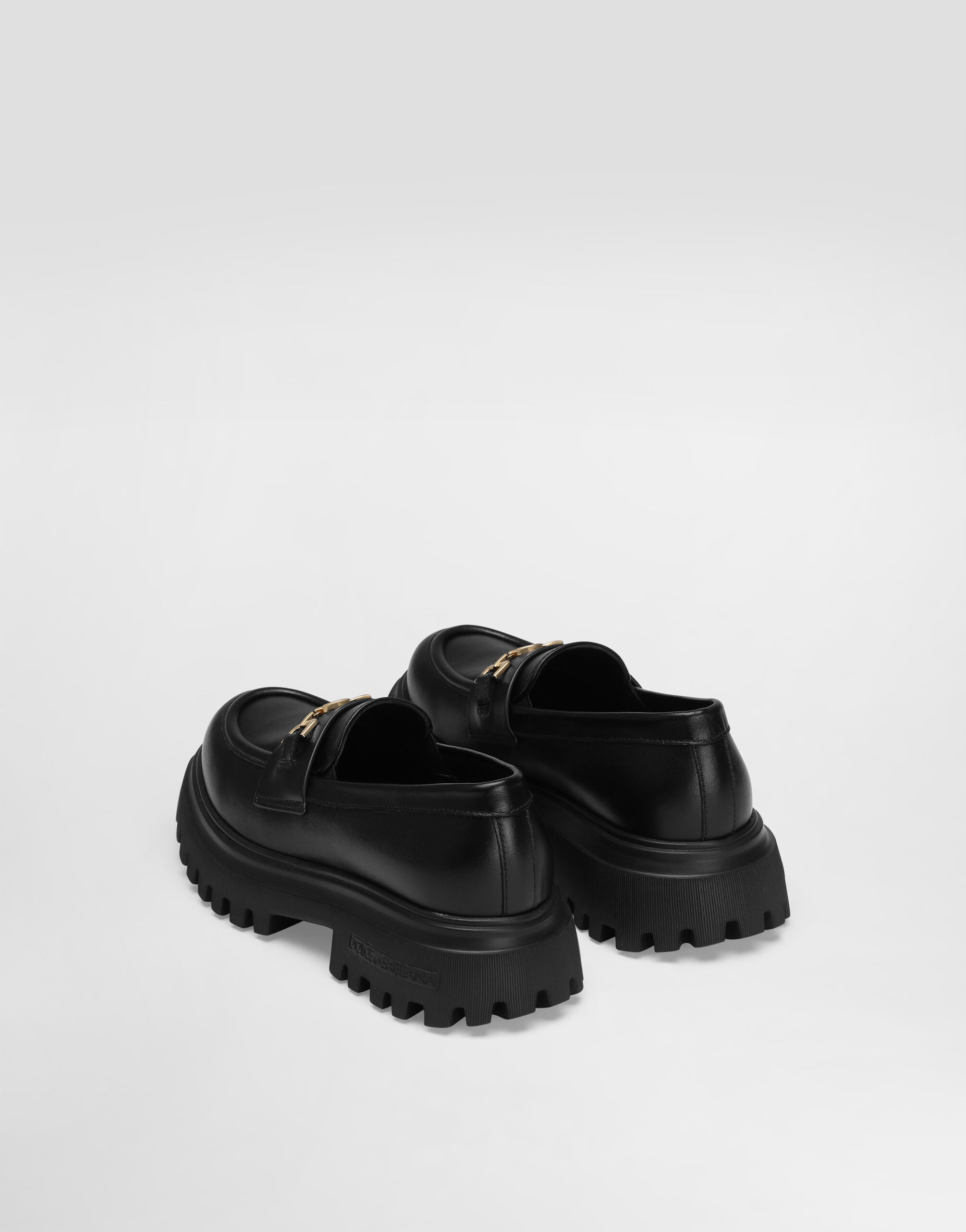 Nappa calfskin loafers in Black for Girls | Dolce&Gabbana®