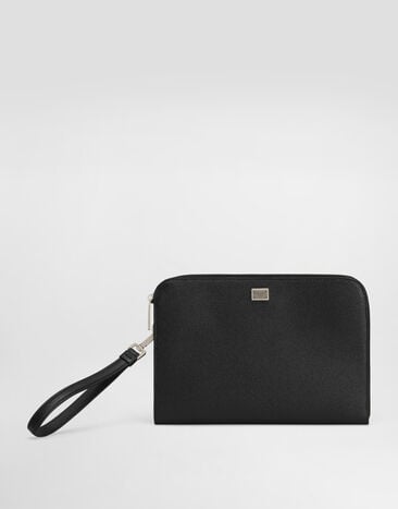 Dolce & Gabbana Alpine calfskin Sicily clutch bag Black BM2528BG662