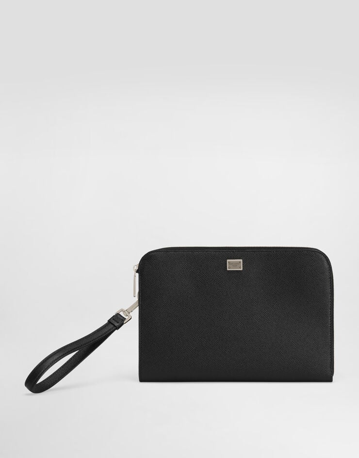 Dolce & Gabbana Alpine calfskin Sicily clutch bag Black BM2528BG662