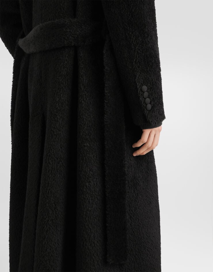 Dolce & Gabbana Double-breasted alpaca coat Dolce & Gabbana Double-breasted alpaca coat Black G047RTHU2A4