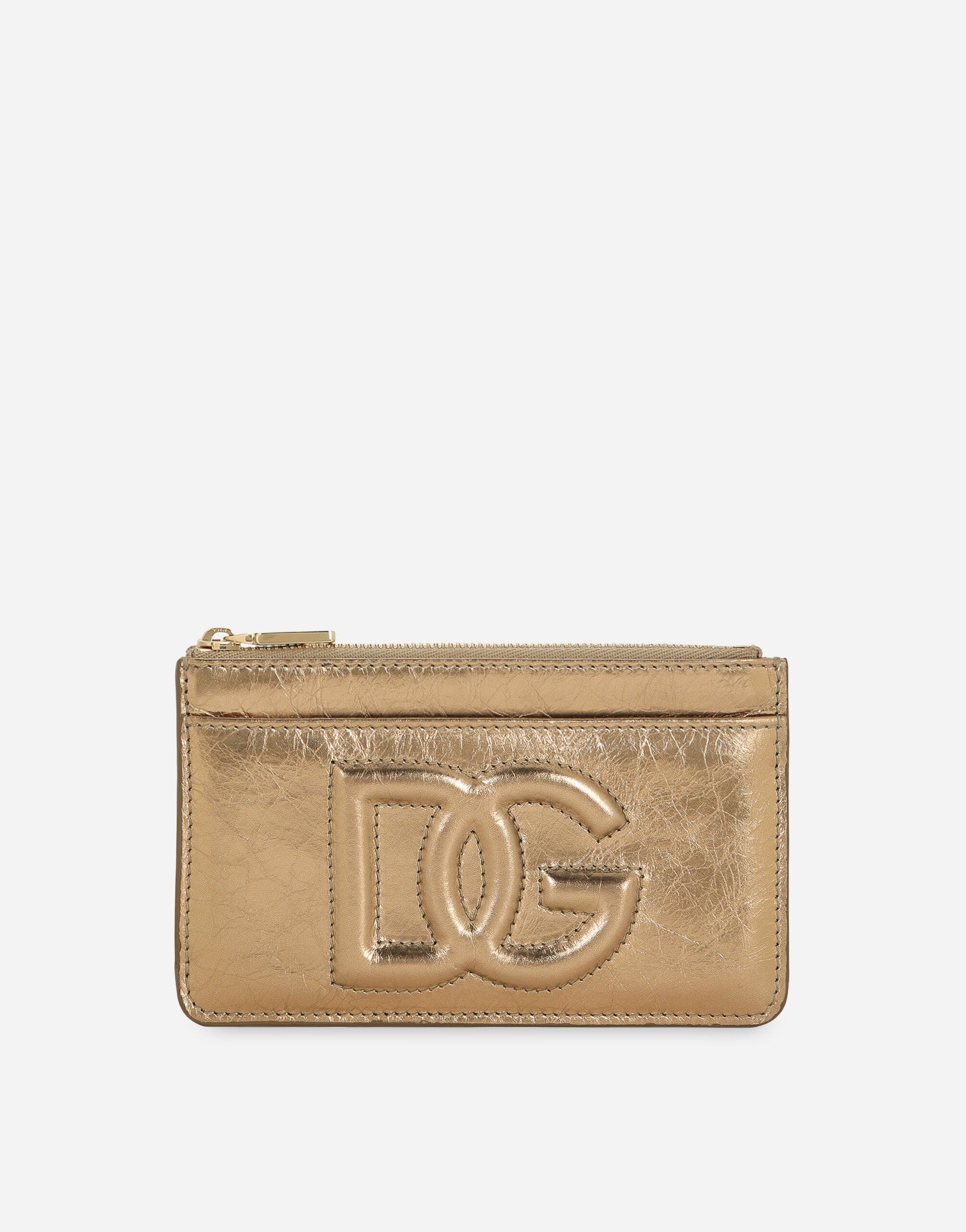 Dolce & Gabbana Porte-cartes DG logo moyen format Doré BB7287AY828