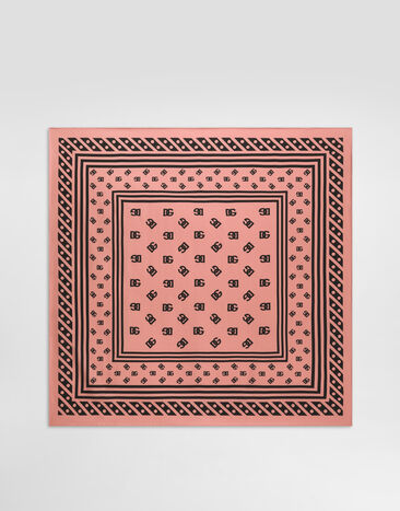Dolce & Gabbana Fular 70 x 70 en sarga de seda con estampado integral del logotipo DG Imprima FN092RGDB7Z