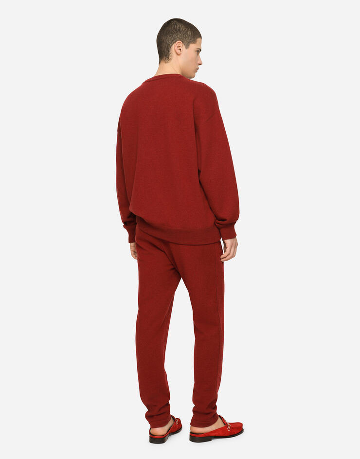 Dolce & Gabbana Cashmere jogging pants with DG logo Bordeaux GXK89TJAWK8