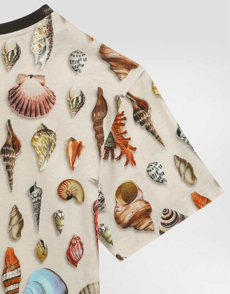 Dolce & Gabbana Shell-print short-sleeved jersey t-shirt Multicolor L4JTHVHS7QS