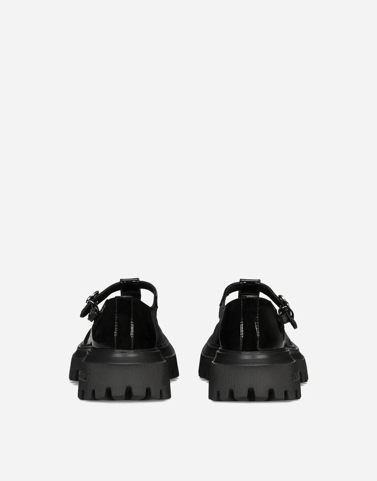 Dolce&Gabbana حذاء باليه من جلد حاصل على براءة اختراع أسود D11169A1344