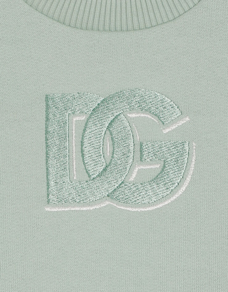 Dolce & Gabbana Oversized sweatshirt with DG embroidery Green L1JWDOG7PJP